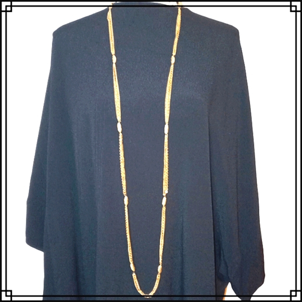 Vintage Monet Gold Three Strand Rope Necklace w/Textured Links